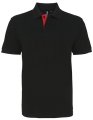 Heren Polo Asquith & Fox Classic Fit Contrast Zwart-Rood